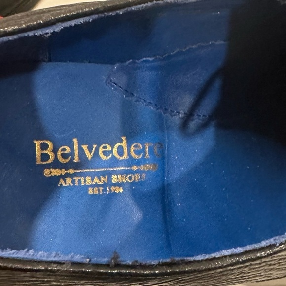 Belvedere Ray Men’s Black Exotic Shark-Skin Lace Up Oxfords Dress Shoes main image 8